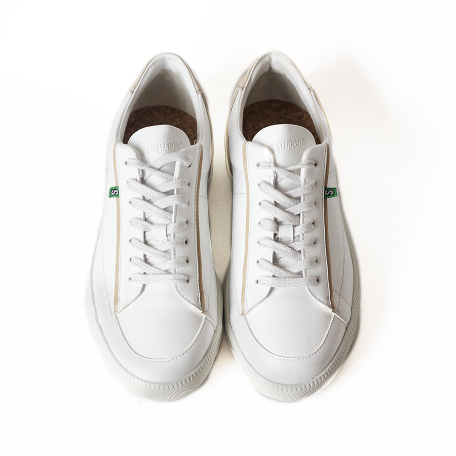 Eco-responsible and ethical vegan women's sneaker, white sneaker, vegan shoes, recycled sole